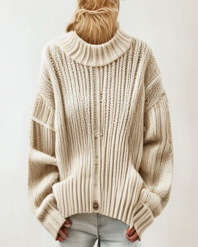 Jersey Cable Knit Beige